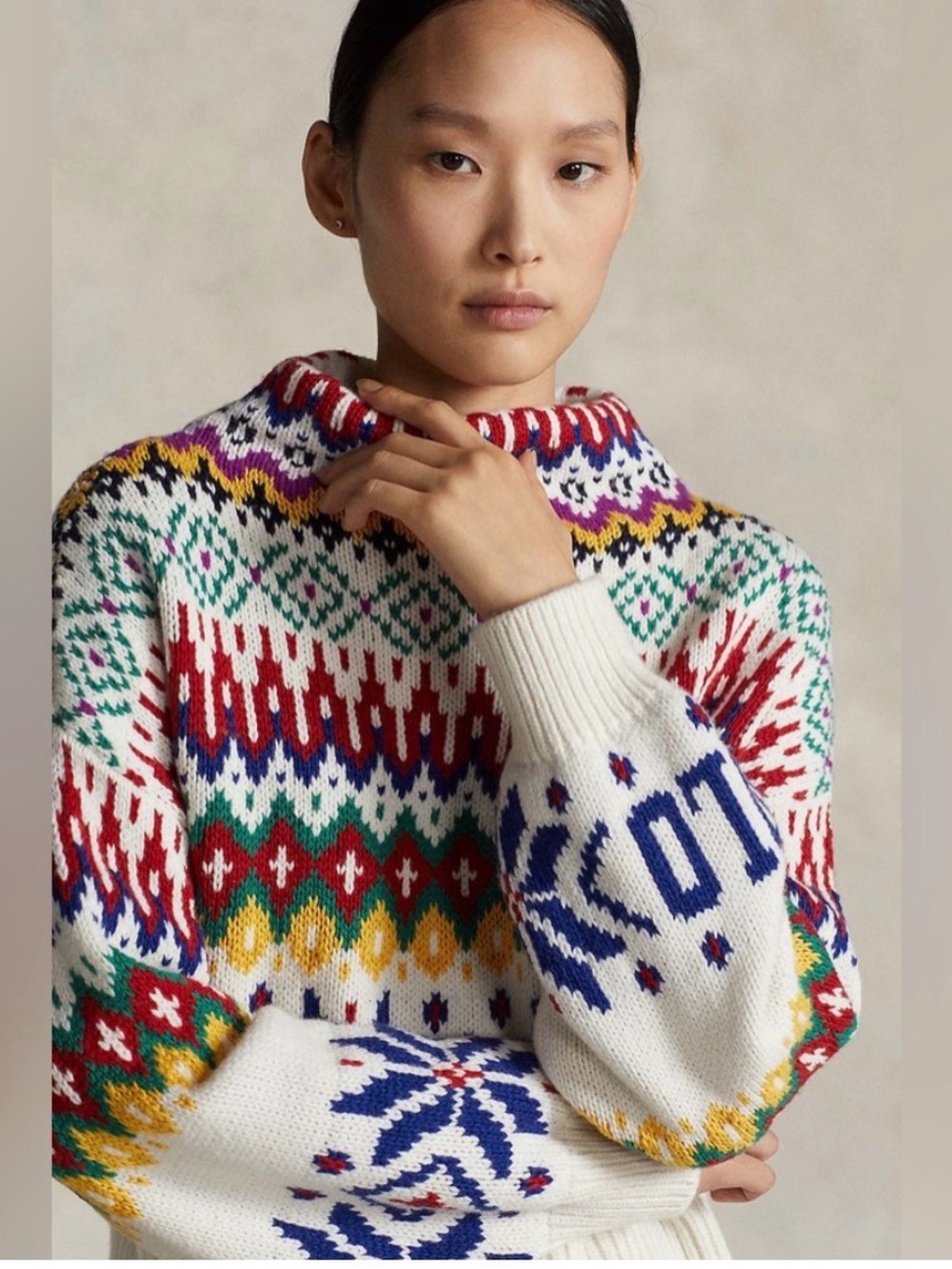Polo Ralph Lauren Logo Mockneck Wool Fair Isle
Intarsia Sweater